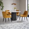 Baxter Dining Chair in Amber Yellow Velvet 