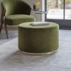 Carnaby Large Footstool in Deep Green Velvet 