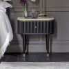 Flute Marble Bedside Drawer - Black