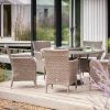 Grace 6 Seat Dining Set with Lazy Susan and Parasol