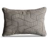 Grey Striped Embroidered Scatter Cushion