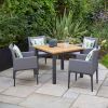 Ingrid 4 Seat Upholstered Dining Set with Parasol 