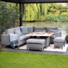 Ingrid Upholstered Corner Sofa Lounge Firepit Set 