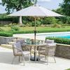 Lauren 4 Seat Dining Set with Parasol 