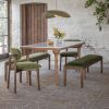Bailey Bench in Deep Green Velvet