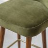 Lola Barstool in Deep Green Velvet