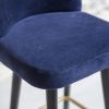 Lola Barstool in Midnight Blue Velvet