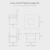 Lucia 4 Seat Firepit Lounge Set 