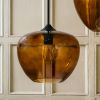 Orla Pendant Light Amber and Matt Black
