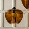 Orla Pendant Light Amber and Matt Black