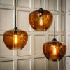 Orla Pendant Light Amber and Matt Black