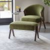 Scoop Footstool in Deep Green Velvet 