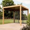 Atkin and Thyme Savannah Pergola 3m x 3m - Example with 3M Fixed Slatted Wall