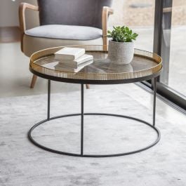 Large metal and shop glass coffee table