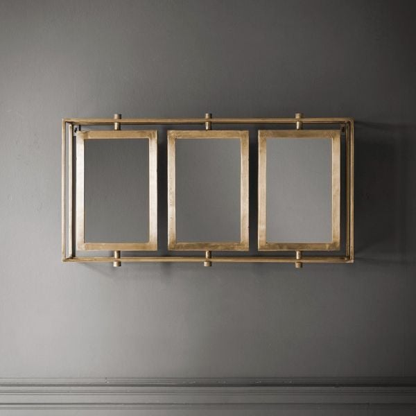 Tribeca Triple Wall Mirror in Brass