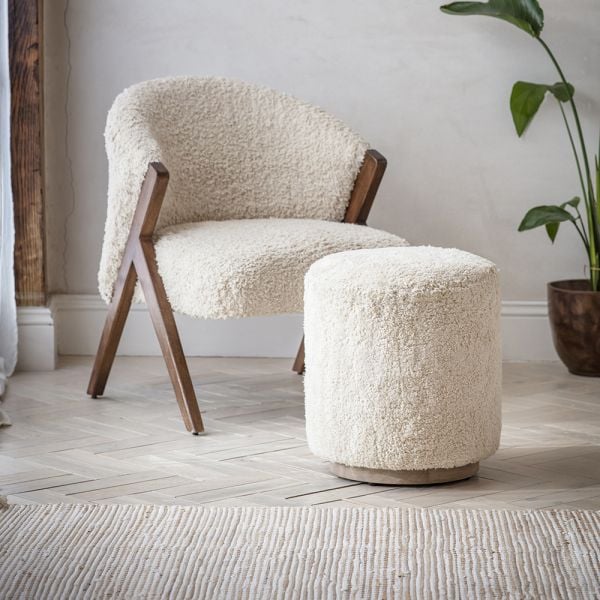 Carnaby Footstool in Cotton Rug