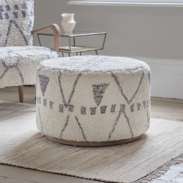 Carnaby Large Footstool in Moroccon Printed Cotton