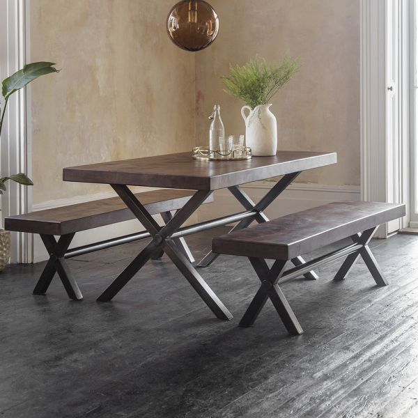 Logan Dining Table -  Gun Metal Legs - Medium