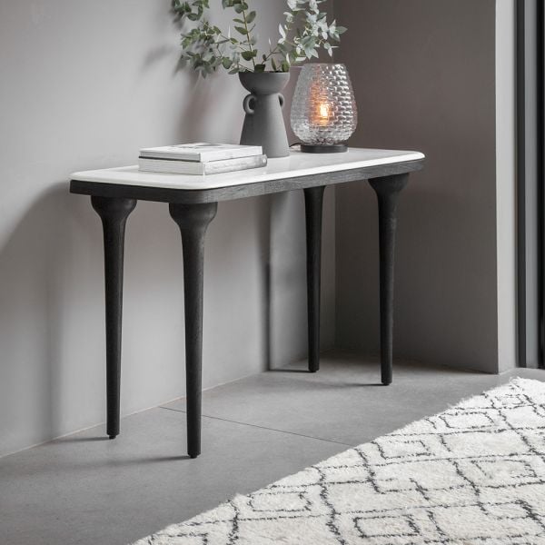 Cone Marble Console Table - Black