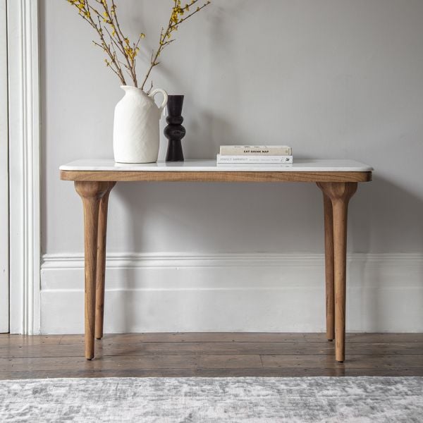 Cone Marble Console Table - Natural