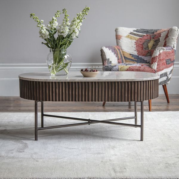 MONZA METAL & MARBLE COFFEE TABLE