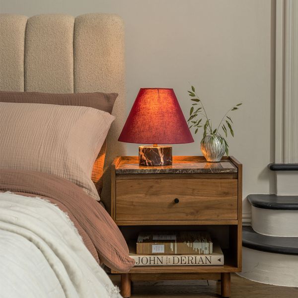 Alana Table Lamp With Red Cherry Marble
