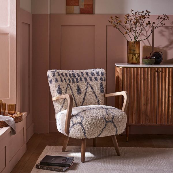 Calvin Armchair in Moroccan Printed Cotton