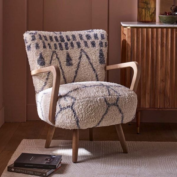 Calvin Armchair in Moroccan Printed Cotton