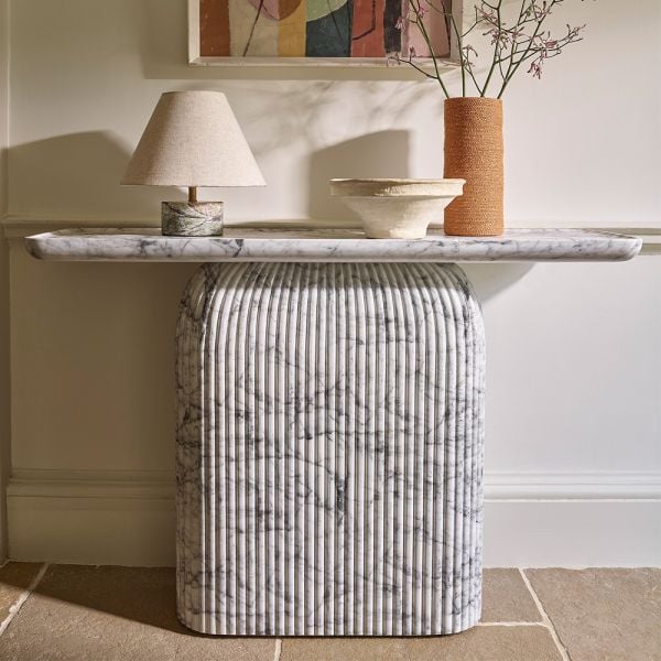 Capri Console Table Marble Finish