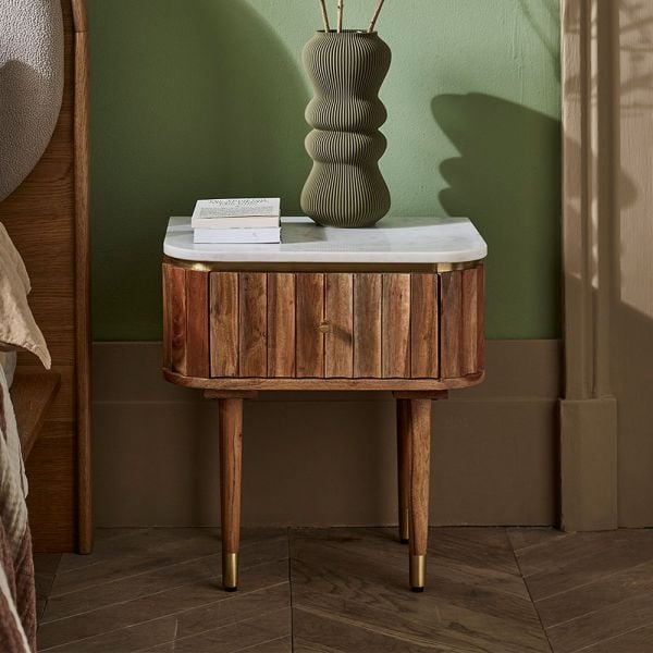 Atkin and Thyme Flute Marble Drinks Bedside