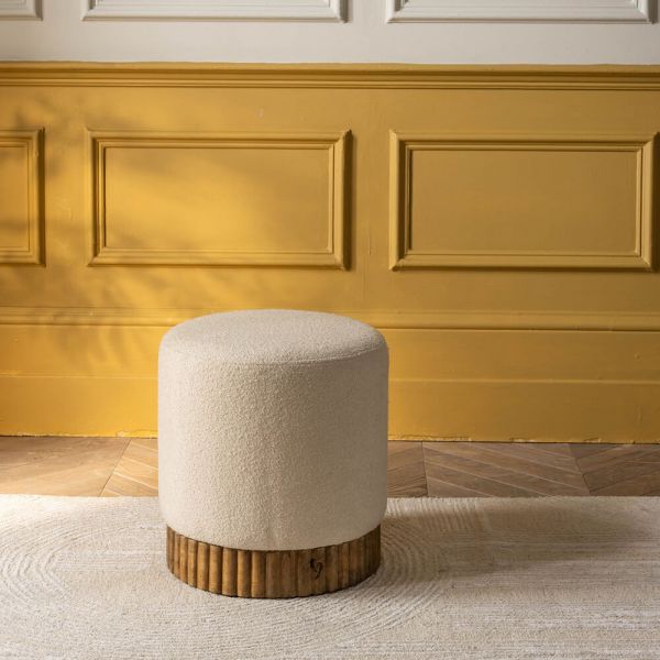 Holborn Footstool In Natural Boucle
