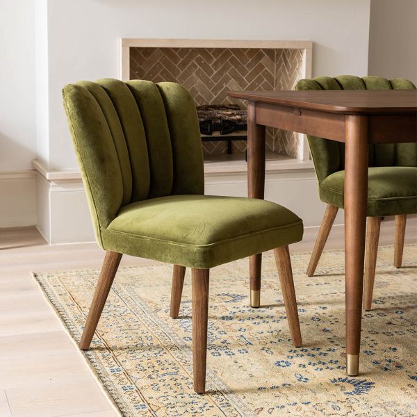 Joyce Dining Chair In  Deep Green Velvet