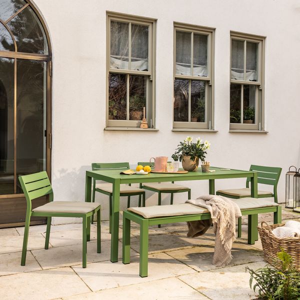 Anna 6 Seat Dining Set in Green