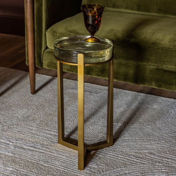 Atkin and Thyme Molten Side Table Clear Glass
