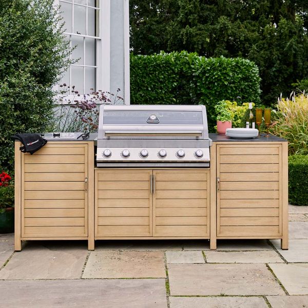 Atkin and Thyme | Paola Grillstream Hybrid Gas/Charcoal BBQ - 6 Burner Outdoor Kitchen 