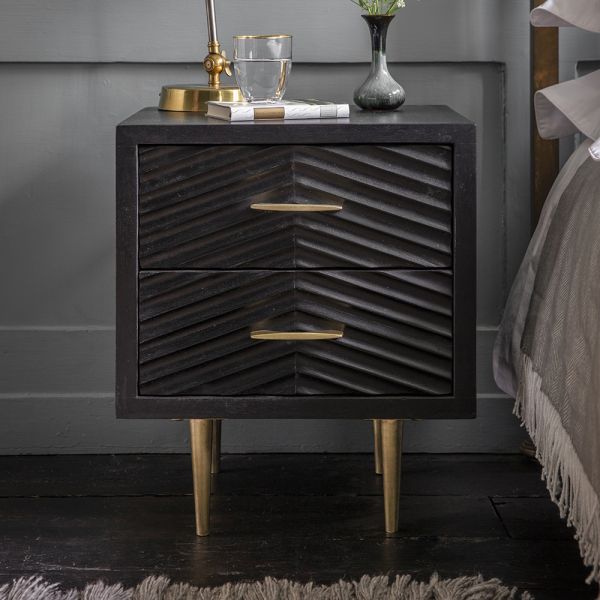 Fandango Bedside Drawers - Black