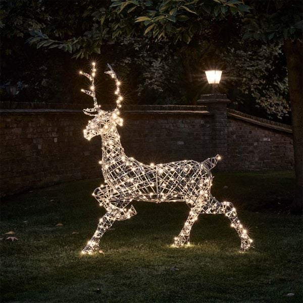 GREY RATTAN STANDING STAG- 1.4M