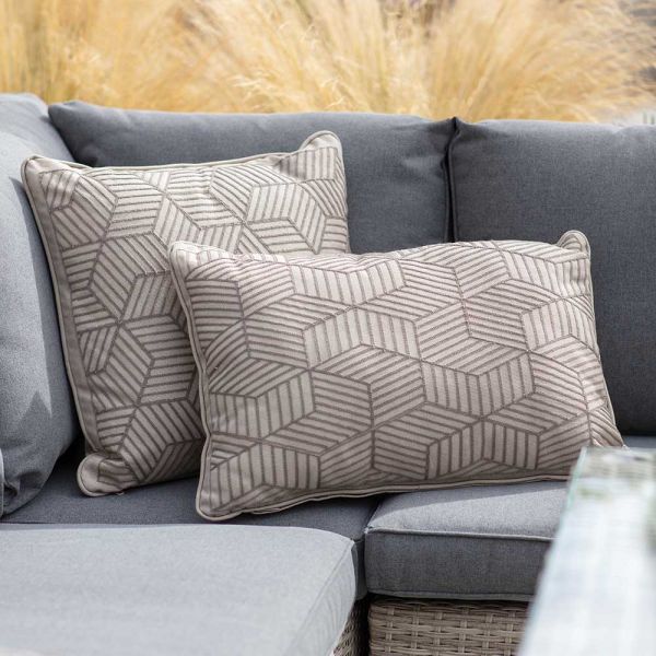 Grey Striped Embroidered Scatter Cushion