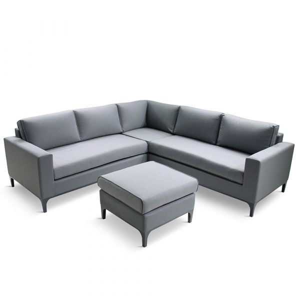 Ingrid Upholstered Corner Lounge Set with Ottoman