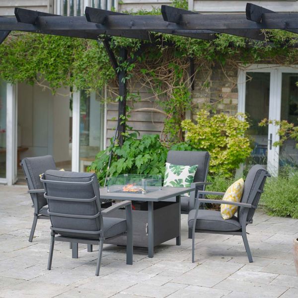 Lucia 4 Seat Firepit Lounge Set 