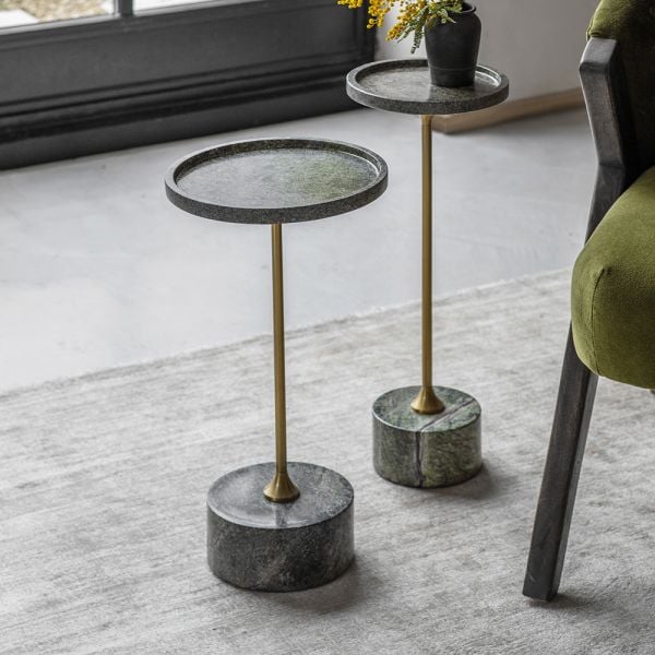 Union Side Tables - Green Marble