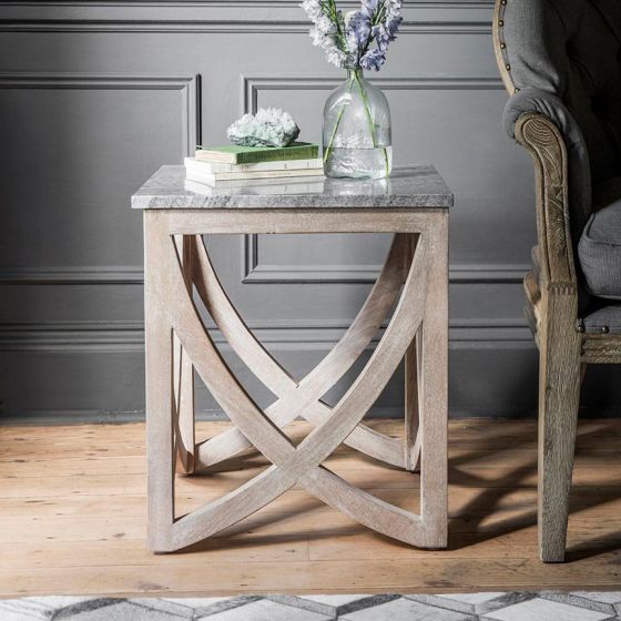 Lily Grey Marble Side Table 
