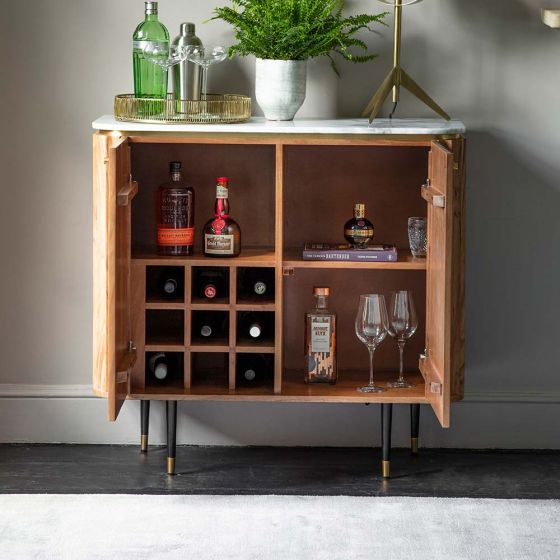 Flute Marble Drinks Cabinet | Atkin and Thyme