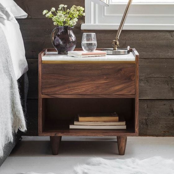 Deco Marble Bedside Table