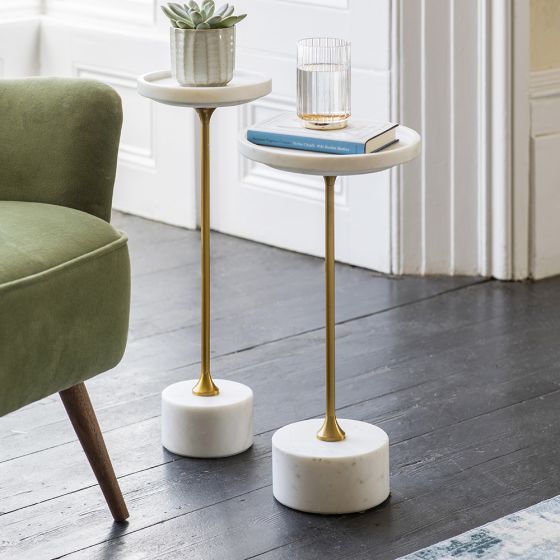 UNION SIDE TABLES - WHITE MARBLE