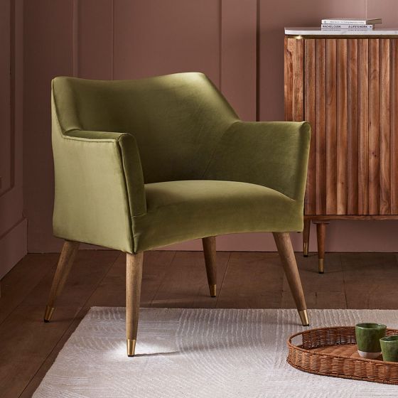 Astoria Armchair in Apple Green Velvet