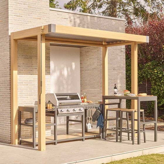 Atkin and Thyme Savannah Outdoor Kitchen Bundle with BBQ Pergola (Sold Separately)
