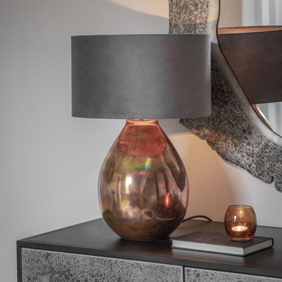 Atkin and Thyme Burnished Table Lamp with Shade Sold Separately 