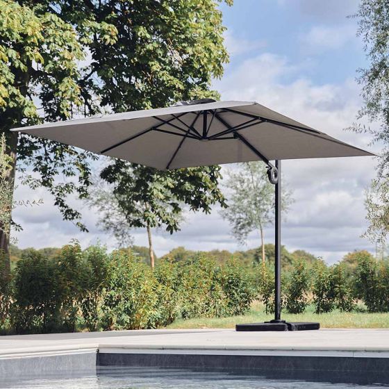 Graphite Grey 3m Deluxe Cantilever Parasol