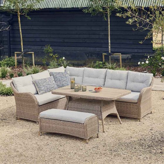 Atkin and Thyme Karla Rattan Rectangular Lounge Dining Set